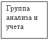 Подпись: Группа анализа и учета