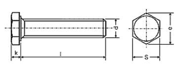 Болт с шестигранной головкой, полная резьба ГОСТ 7798, ГОСТ 7805 / DIN 933