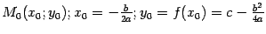 $ M_0(x_0;y_0);x_0=-\frac{b}{2a};y_0=f(x_0)=c-\frac{b^2}{4a}$