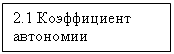 Подпись: 2.1 Коэффициент автономии