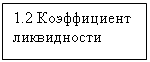 Подпись: 1.2 Коэффициент ликвидности 