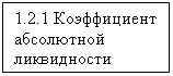 Подпись: 1.2.1 Коэффициент абсолютной ликвидности