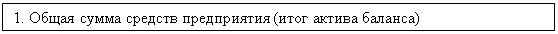 Подпись: 1. Общая сумма средств предприятия (итог актива баланса)