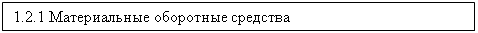 Подпись: 1.2.1 Материальные оборотные средства  