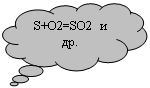 Выноска-облако: S+O2=SO2 и др.