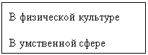 Подпись: В физической культуре

В умственной сфере
