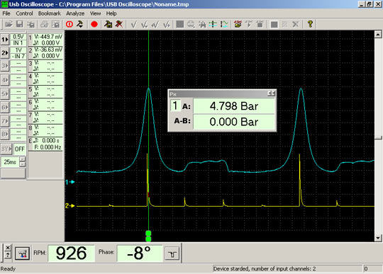Измерение угла опережения зажигания