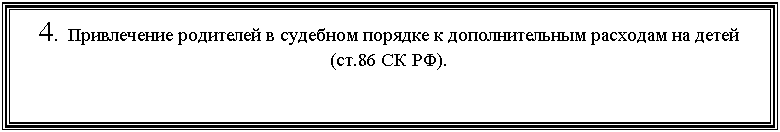 Подпись: 4. Привлечение родителей в судебном порядке к дополнительным расходам на детей
(ст.86 СК РФ).
