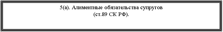 Подпись: 5(а). Алиментные обязательства супругов
(ст.89 СК РФ).
