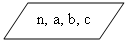 Блок-схема: данные: n, a, b, c