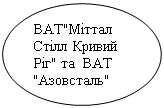 Овал: ВАТ"Міттал Стілл Кривий Ріг" та  ВАТ "Азовсталь"