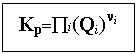 Подпись:  Kp=Õi(Qi)ni 