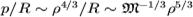 $p/R\sim \rho^{4/3}/R\sim {\mathfrak M}^{-1/3}\rho^{5/3}$