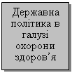 Подпись: Державна політика в  галузі охорони здоров’я

