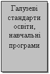 Подпись: Галузеві стандарти освіти, навчальні програми