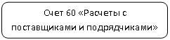 Скругленный прямоугольник: Счет 60 «Расчеты с поставщиками и подрядчиками»