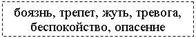 Подпись: боязнь, трепет, жуть, тревога, беспокойство, опасение