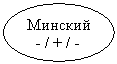 Овал: Минский  - / + / -