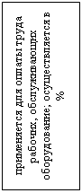 Подпись: применяется для оплаты труда рабочих, обслуживающих оборудование; осуществляется в %