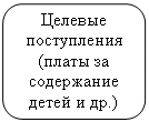 Скругленный прямоугольник: Целевые
поступления (платы за содержание детей и др.)
