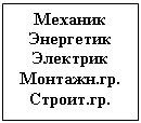 Подпись: Механик
Энергетик
Электрик
Монтажн.гр.
Строит.гр.
