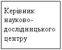 Подпись: Керівник науково-дослідницького центру