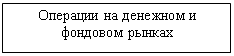 Подпись: Операции на денежном и фондовом рынках

