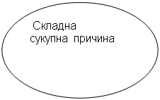 Овал:  Складна
сукупна причина
 
