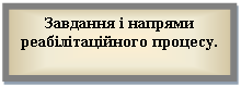 Подпись: Завдання і напрями реабілітаційного процесу. 

