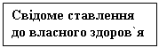 Подпись: Свідоме ставлення до власного здоров`я