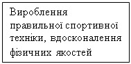 Подпись: Вироблення правильної спортивної техніки, вдосконалення фізичних якостей