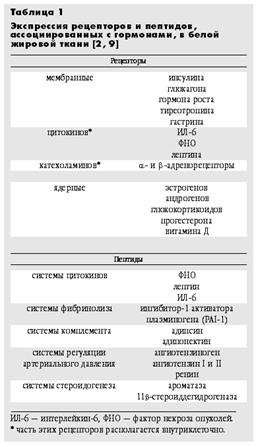 Эндокринная функция жировой ткани