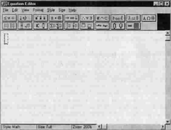 Редактор формул MS Equation 2.0