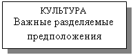 Подпись: КУЛЬТУРА
Важные разделяемые предположения
