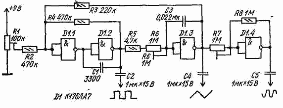 Схема Функционального генератора на микросхеме